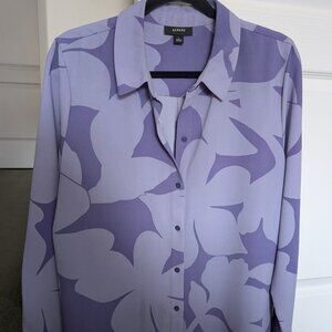 💜 Alfani Lavender Floral Blouse – Size Large